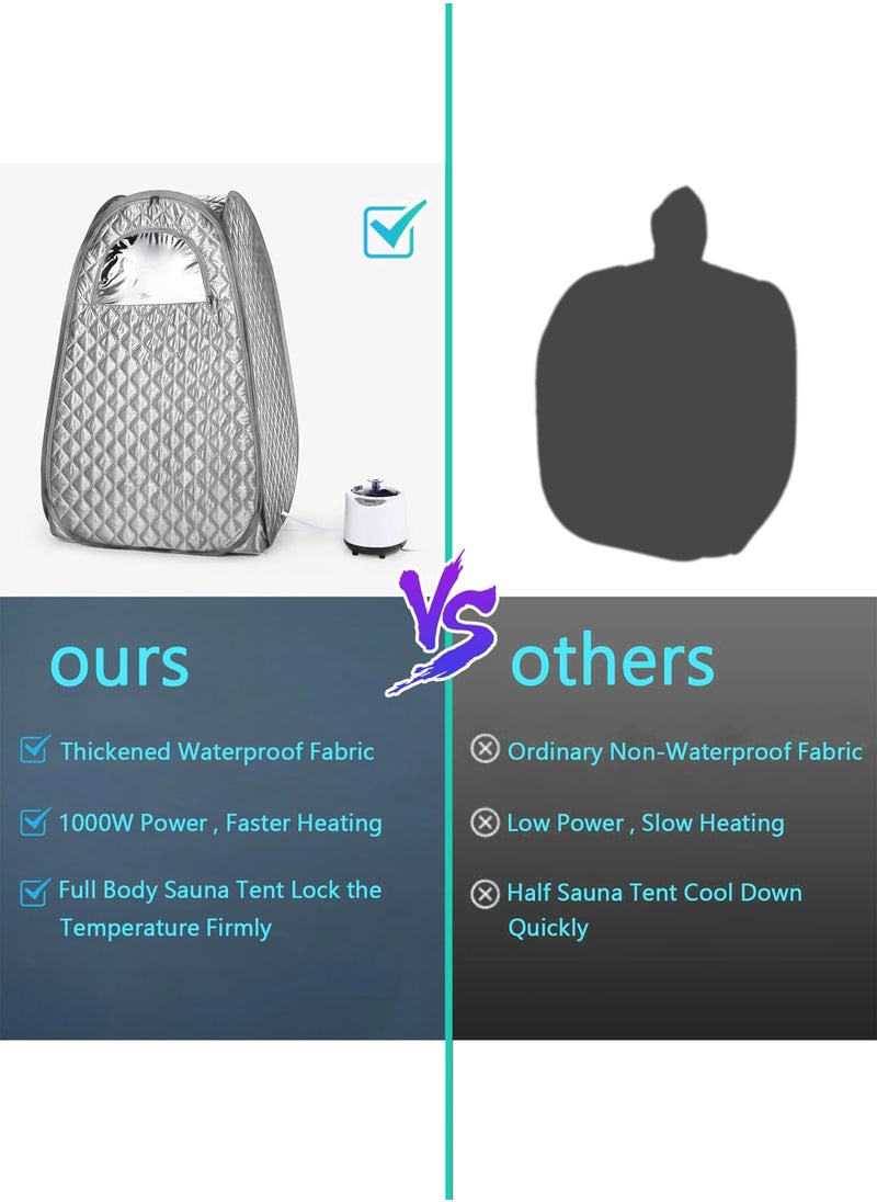 Toshonics - Portable Sauna Tent with Timer And Temperature Control For Relaxation Detoxification Full Body Spa Massage Kit With 2L Steamer For Stress Reduction Improved Circulation And Wellness Foldable Design - Image 1