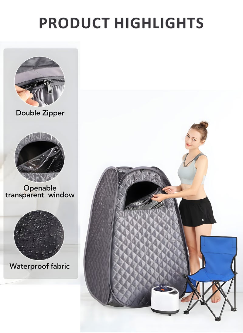 Toshonics - Portable Sauna Tent with Timer And Temperature Control For Relaxation Detoxification Full Body Spa Massage Kit With 2L Steamer For Stress Reduction Improved Circulation And Wellness Foldable Design - Image 1