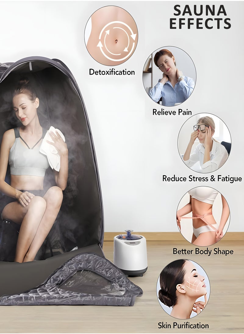 Toshonics - Portable Sauna Tent with Timer And Temperature Control For Relaxation Detoxification Full Body Spa Massage Kit With 2L Steamer For Stress Reduction Improved Circulation And Wellness Foldable Design - Image 1