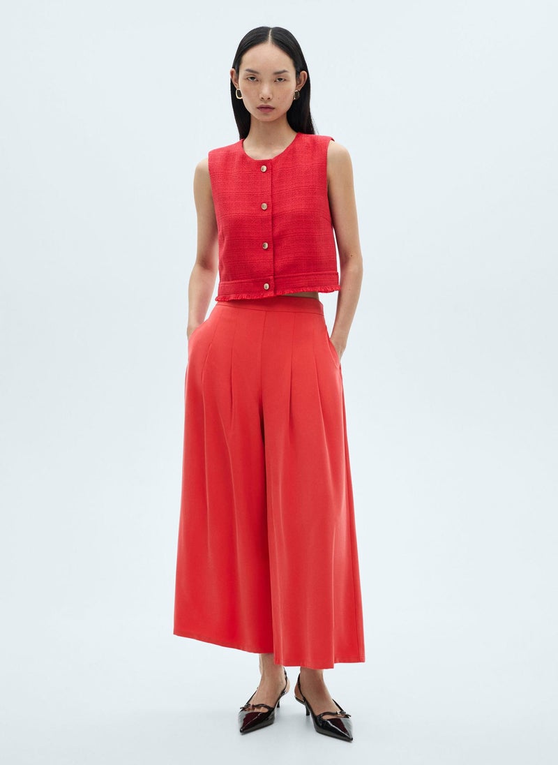 MANGO Wideleg Pleated Pants  - Image 4