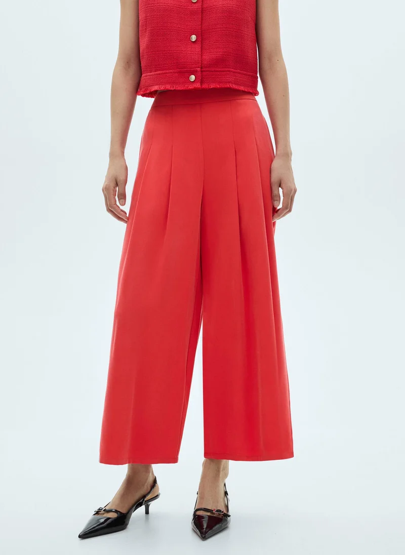 MANGO Wideleg Pleated Pants