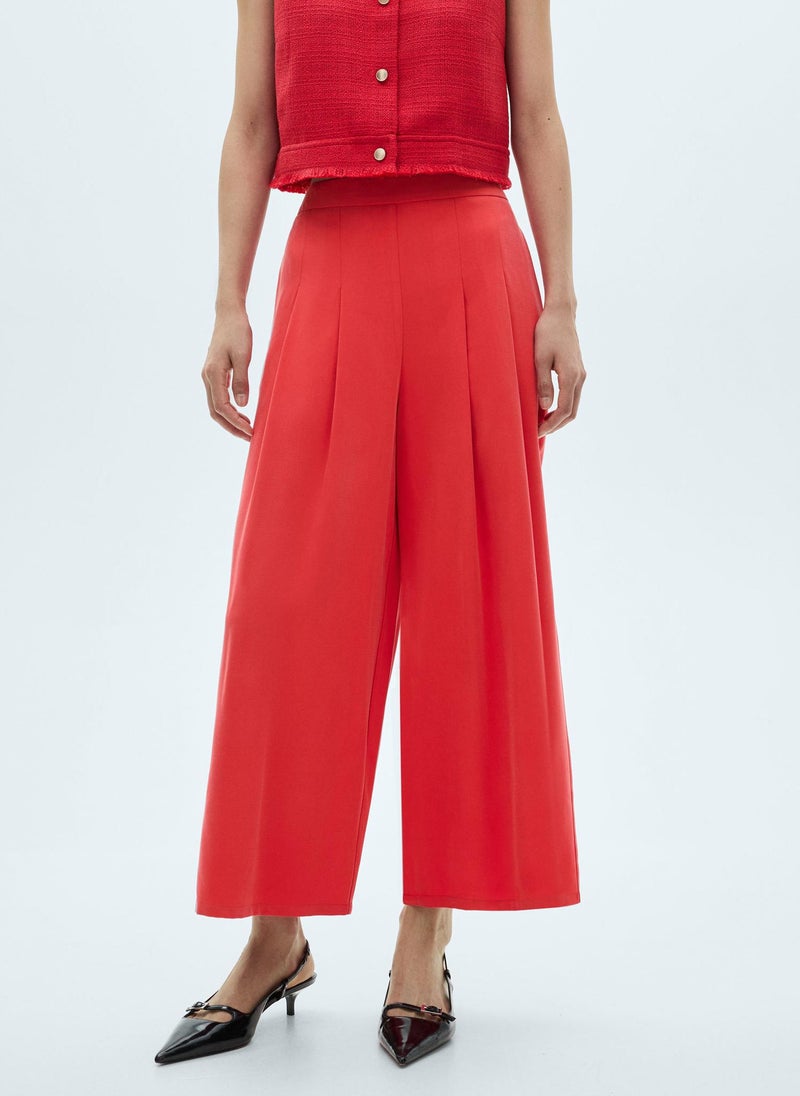 MANGO Wideleg Pleated Pants  - Image 1