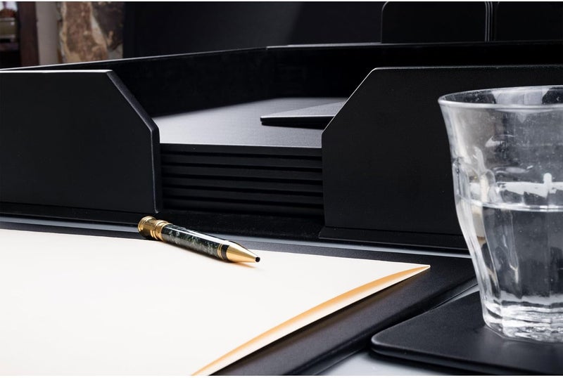 Dacasso Black Leatherette 23Piece Conference Room Set  Executive Desk Surface Protector  Luxury Table Pad Blotters  Square Coasters - Image 3