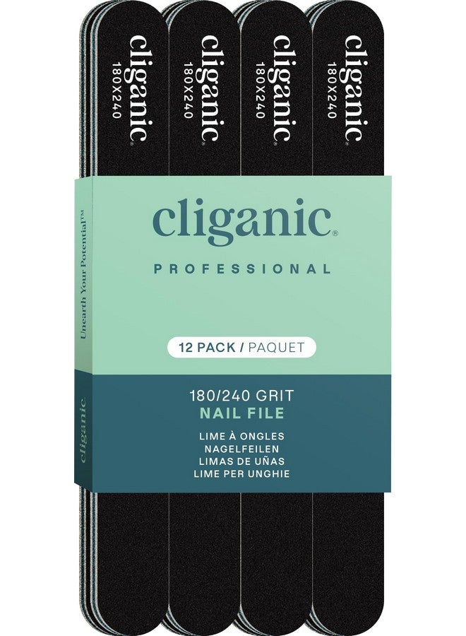 Cliganic 12 Pack Nail File Set: 180/240 Grit | Professional Emery Boards For Natural, Gel & Acrylic Nails | Washable Double Sided Kit | Cliganic 90 Days Warranty - Image 3