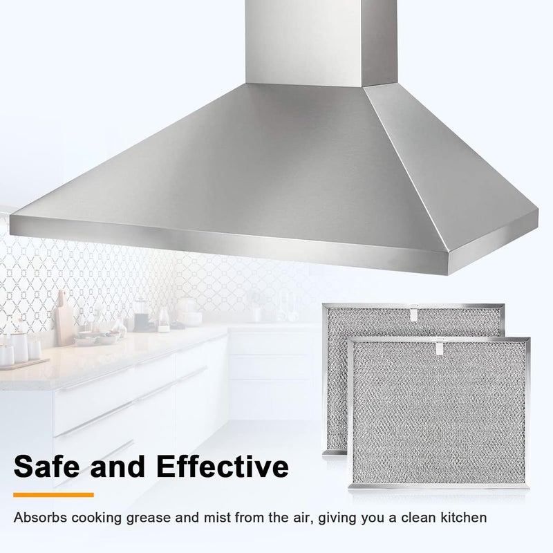 Fetechmate Allure Range Hood Grease Filter BPS1FA30 99010299 by 11-3/4" x 14-1/4" x 3/8" Aluminum Mesh Filter Fit for B-roan QS1 30" N-utone WS1 QS2 Range Hoods Replace S99010305 AP3378953-2 Pack - Image 4