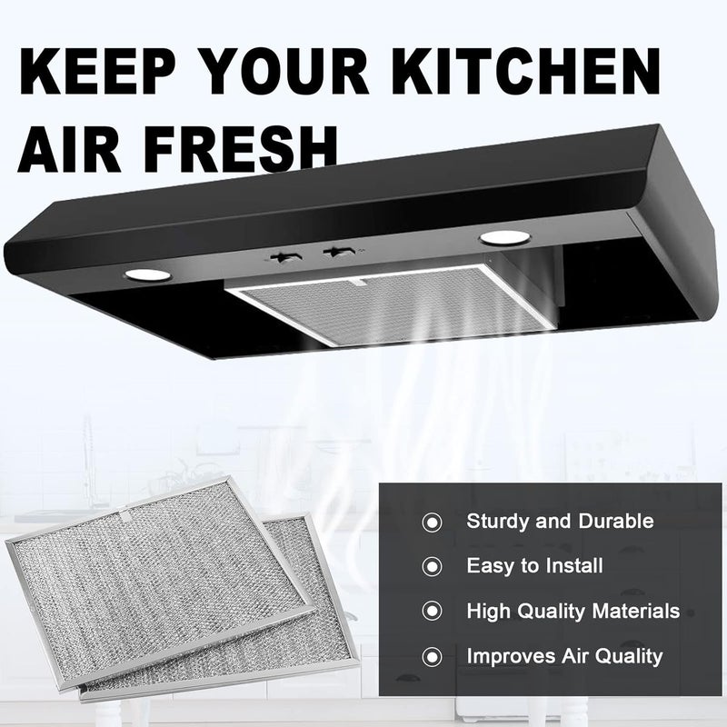Fetechmate Allure Range Hood Grease Filter BPS1FA30 99010299 by 11-3/4" x 14-1/4" x 3/8" Aluminum Mesh Filter Fit for B-roan QS1 30" N-utone WS1 QS2 Range Hoods Replace S99010305 AP3378953-2 Pack - Image 5
