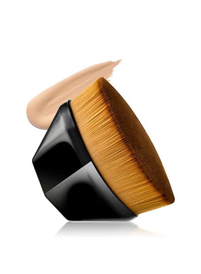 Depend Foundation Makeup Brush Flat Top Face Blush Liquid Powder Foundation Brush for Blending Liquid, Cream or Flawless Powder Cosmetics with Bonus Protective Case (Black) - Image 1