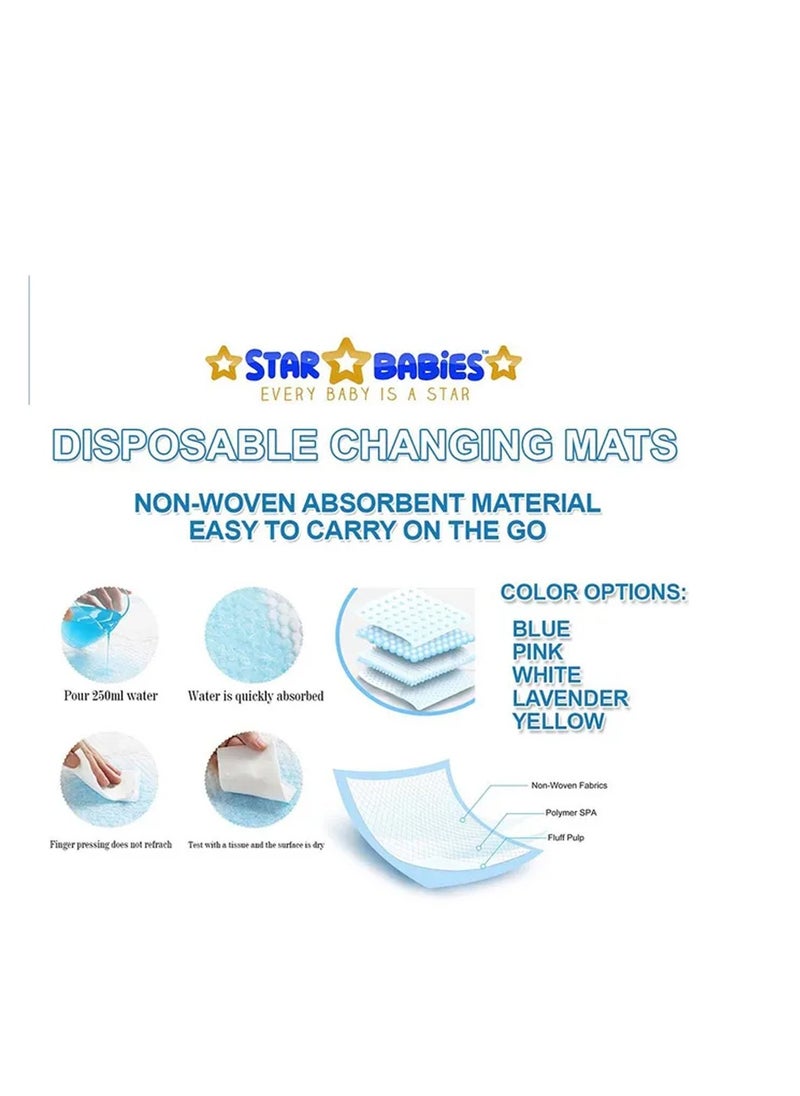 A TO Z A to Z - Disposable Changing Mat size (45cm x 60cm) Large- Premium Quality for Baby Soft Ultra Absorbent Waterproof - Pack of 115 -Lavender  - Image 3