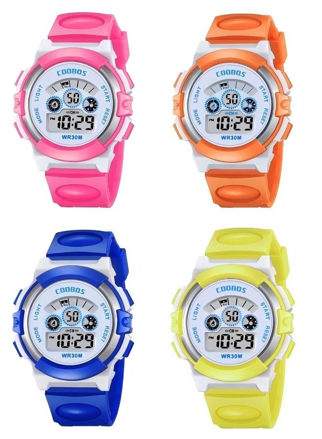 كوبوس ساعة رقمية مقاومة للماء للأطفال - أربع قطع بألوان متعددة - Image 1