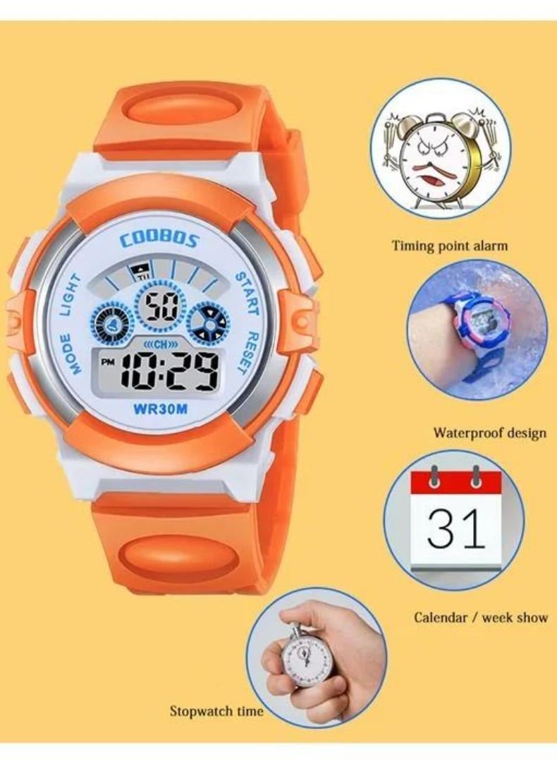 Coobos 4PCS Children's Waterproof Rubber Digital Watch  - Image 2