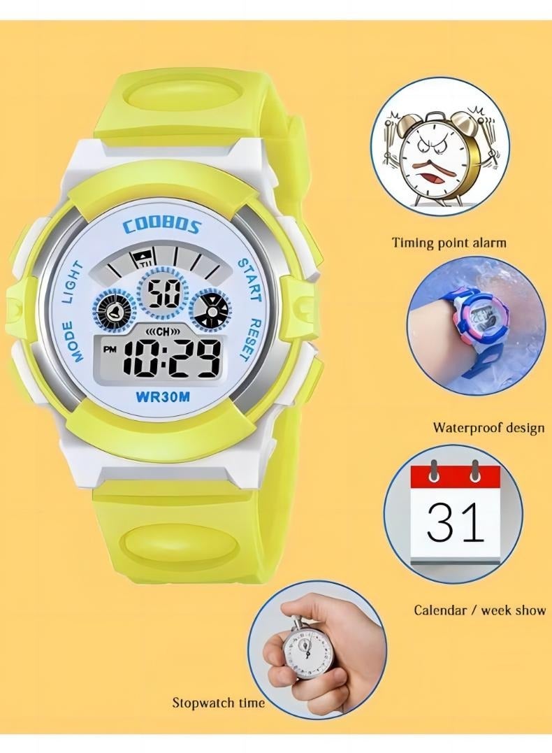 Coobos 4PCS Children's Waterproof Rubber Digital Watch  - Image 3