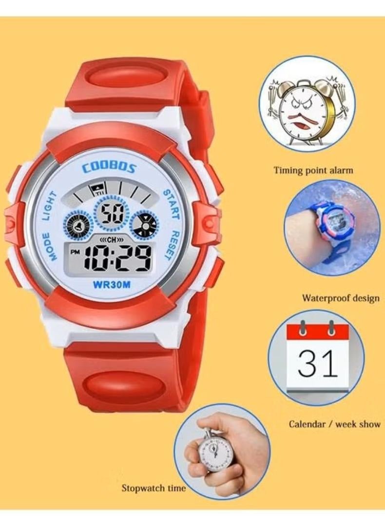 Coobos 4PCS Children's Waterproof Rubber Digital Watch  - Image 4