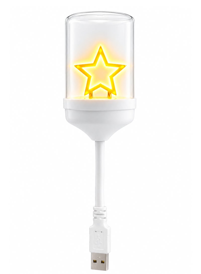 مصباح نجمة USB بإضاءة LED – ضوء دافئ ناعم مع تصميم مرن يعمل بالتوصيل المباشر لغرفة النوم والسيارة والكمبيوتر - Image 1