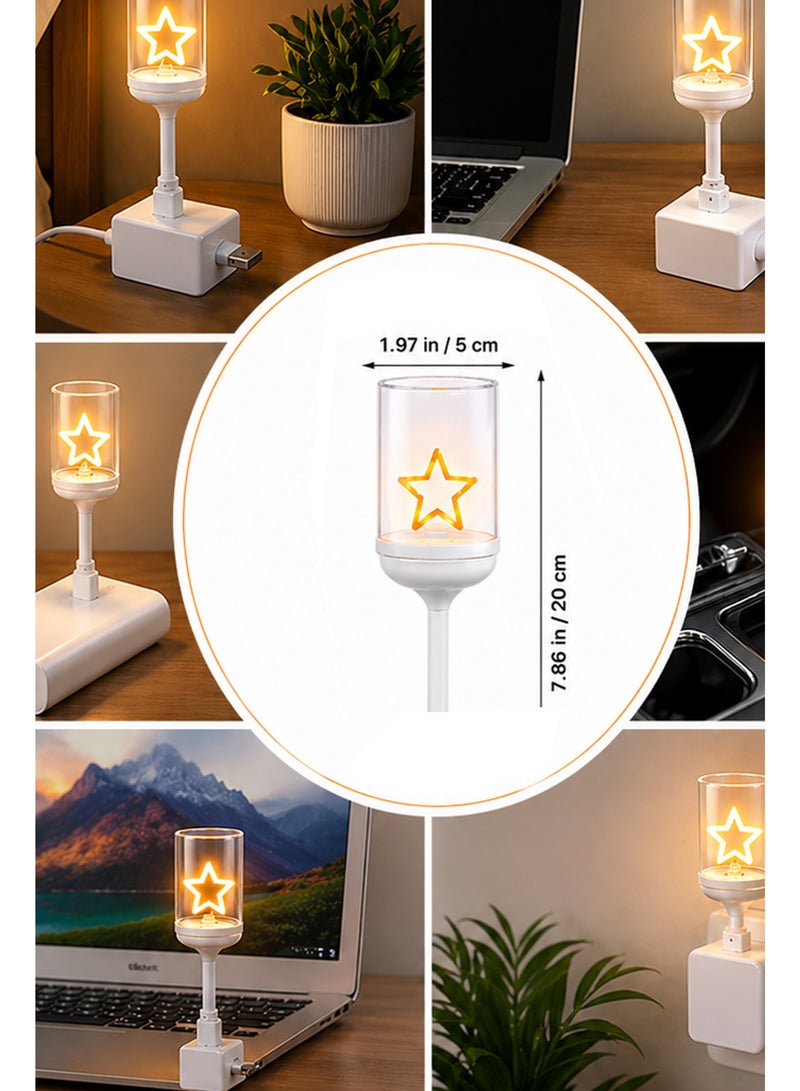 مصباح نجمة USB بإضاءة LED – ضوء دافئ ناعم مع تصميم مرن يعمل بالتوصيل المباشر لغرفة النوم والسيارة والكمبيوتر - Image 3
