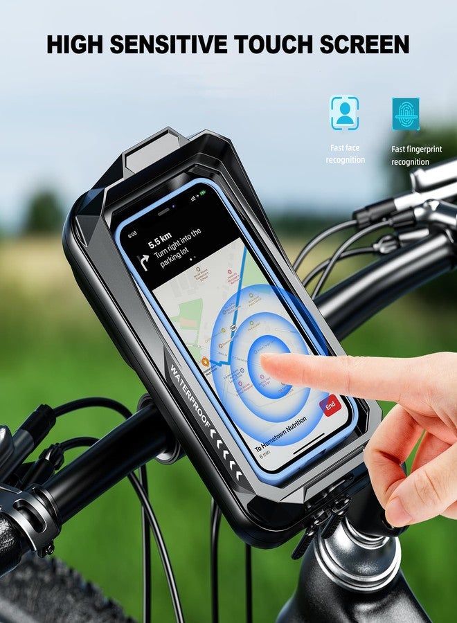 Kewig Bike Phone Mount Waterproof, Bicycle Phone Mount Holder Pouch with Sun Visor & Touch-Screen, Handlebar Phone Mount with 360 Rotation Bike Phone Holder Suitable for 4.0'' - 6.7'' Cellphones - Image 4