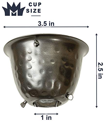 Monarch Rain Chains Aluminum Hammered Cup Rain Chain, 8.5 ft Pewter Powder Coated Aluminum Decorative Rain Catcher Chain for Gutters, Pewter Aluminum Rain Gutter Replacement Downspout - Image 5
