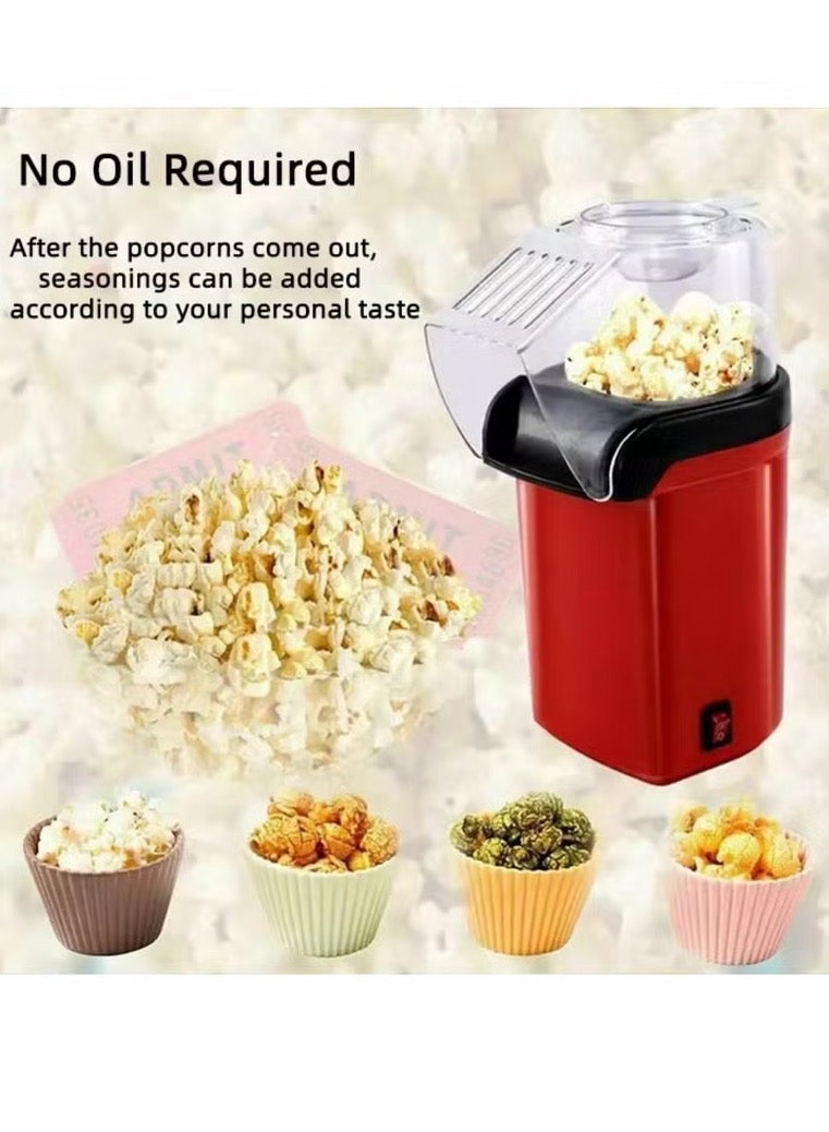 minijoy صانعة الفشار MINIJOY PP-01 1200 واط آلة فشار كهربائية بالهواء الساخن، بدون زيت، تصميم مدمج، سهلة الاستخدام، حمراء - Image 3