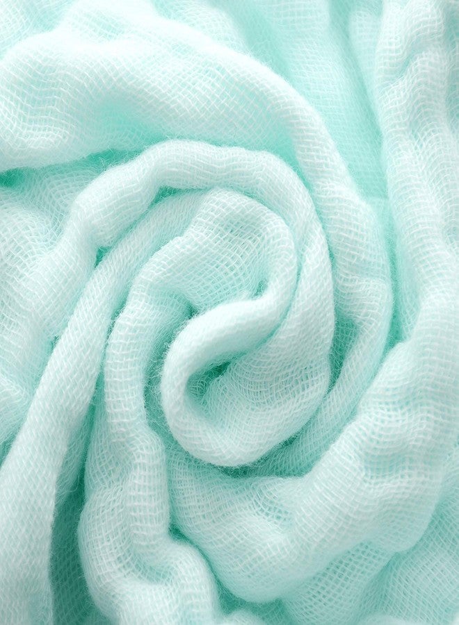 SEMITO Reusable Muslin Face Towels for Babies | Soft Cotton Washcloths & Napkins for Infants & Toddlers | Six Layer Muslin Cloth Extra Soft Hankies (4, Green) - Image 1