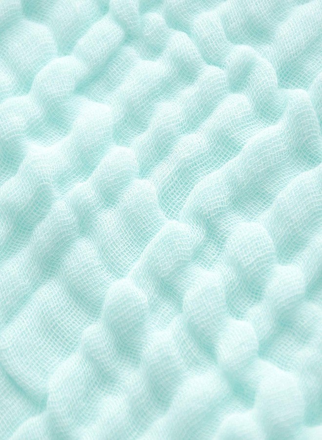 SEMITO Reusable Muslin Face Towels for Babies | Soft Cotton Washcloths & Napkins for Infants & Toddlers | Six Layer Muslin Cloth Extra Soft Hankies (4, Green) - Image 2