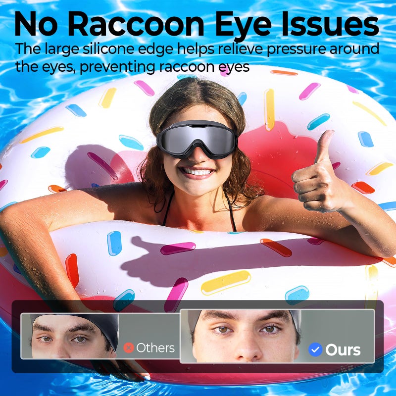VegoVia 2 Pack Goggles Swimming Adult Men Women, Anti-Fog Pool Water Swim Goggles 180Â° Wide View UV Protection No Leaking Silicone Swim Glasses Attached Earplugs for Youth Beach Open Water Beach - Image 5