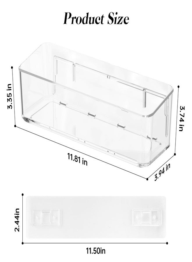 PAVSTINE 2 Pcs Clear Shower Shelf, Large Bathroom Shower Shelves, Adhesive Bathroom Shelf, Wall Mounted Caddy, No Drill Self Adhesive Shower Organizer, Clear Bathroom Shelves with Self Adhesive Tape - Image 5