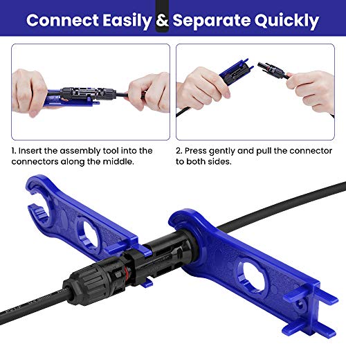 BougeRV 1 Pair Solar Connector Tool Assembly Spanners Wrenches, Solar Panel Connector Tool, Solar PV Disconnect Removal Tools - Image 3
