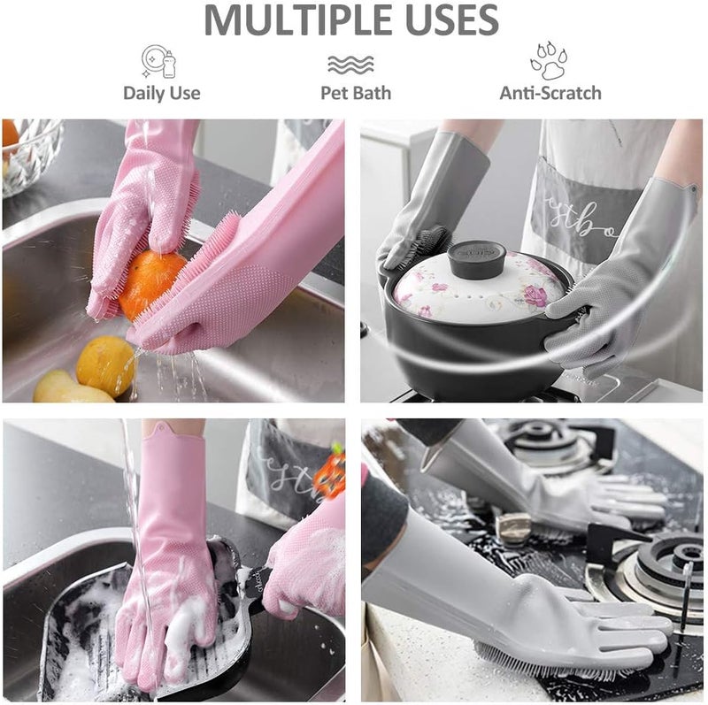 Pet-Grooming-Gloves for Bathing & Hair-Removal, Dog and Cat Brush Bath-Scrubb... - Image 5
