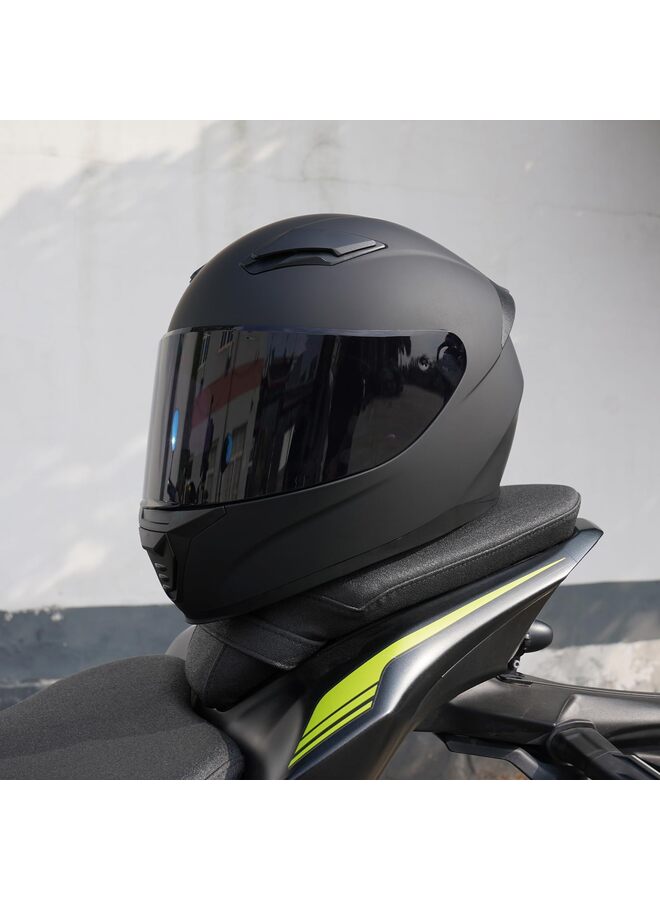 Generic Full Face Helmet Black Motorcycle Motorbike Street Bike Racing Helmets for Adults WS-607 DOT Approved (L)  - Image 5