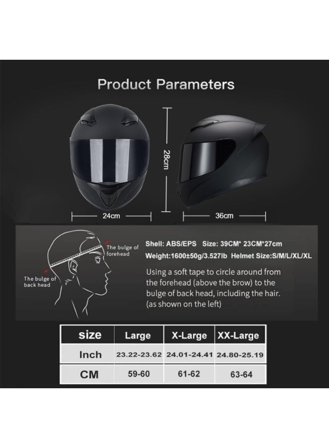 Generic Motorcycle Helmet Full Face Helmet Double Lens Flip Up Helmet With Bluetooth Slot Street Racing Off-Road Motocross ABS Shell Ventilation Cool Rider for Adults（L） - Image 2