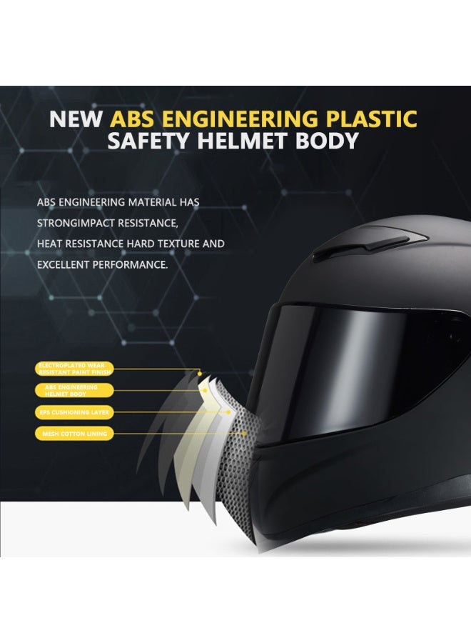 Generic Motorcycle Helmet Full Face Helmet Double Lens Flip Up Helmet With Bluetooth Slot Street Racing Off-Road Motocross ABS Shell Ventilation Cool Rider for Adults（L） - Image 3