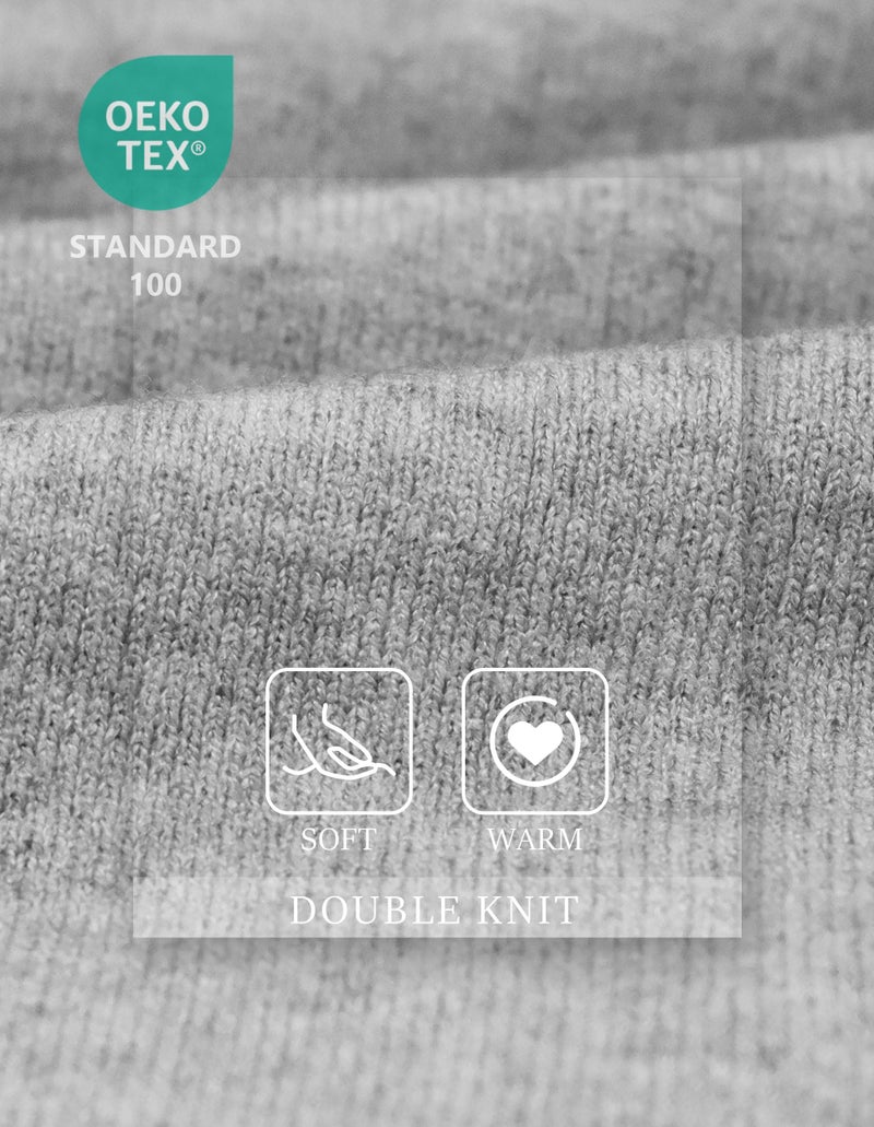 PULI Womens Grey Large Cross Front Poncho Sweater Wrap Topper Knitted Elegant Shawls Cape for Fall Winter - Image 3