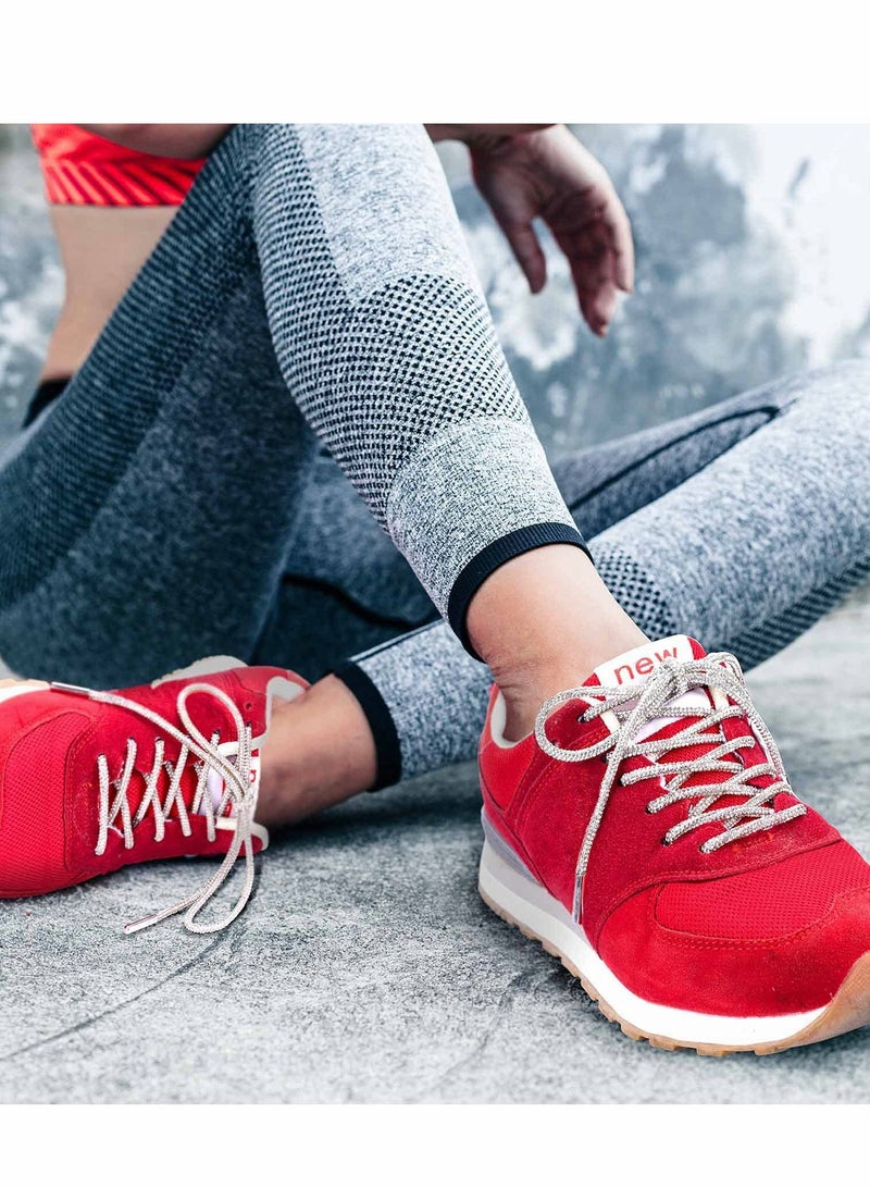 KASTWAVE رباط حذاء مزين بالأحجار اللامعة، 2 زوج من حبل الكريستال اللامع المستدير للـ AF1/ AJ1، للسبعينيات، للـ Ultra Boost والمزيد (2 زوج، 120 سم) - Image 4