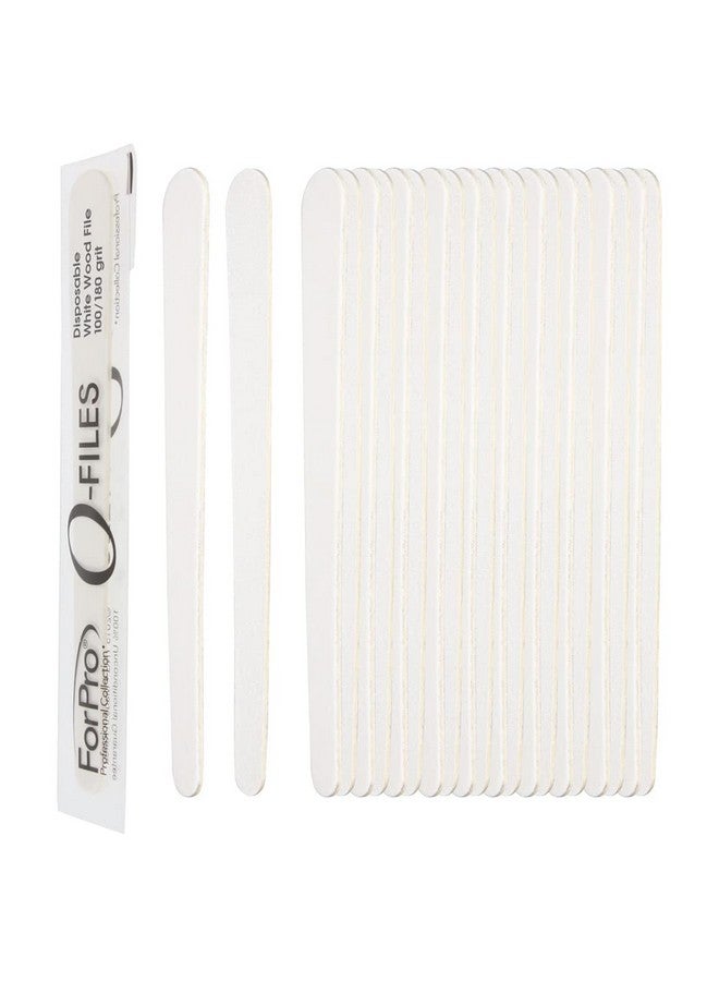 فوربرو بروفيشنال كوليكشن مبرد خشبي من Forpro Ofiles، أبيض، 100/180 حبيبة، مبرد أظافر مزدوج الجوانب للمانيكير والباديكير، ملفوف بشكل فردي، 6 بوصة طول × 0.75 بوصة عرض، 100 قطعة - Image 1