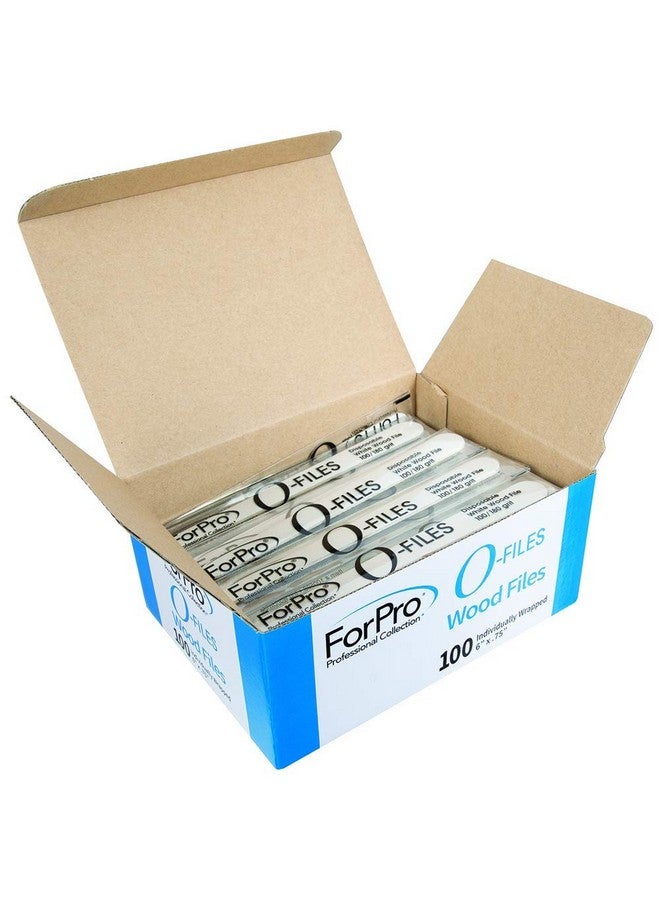 فوربرو بروفيشنال كوليكشن مبرد خشبي من Forpro Ofiles، أبيض، 100/180 حبيبة، مبرد أظافر مزدوج الجوانب للمانيكير والباديكير، ملفوف بشكل فردي، 6 بوصة طول × 0.75 بوصة عرض، 100 قطعة - Image 2
