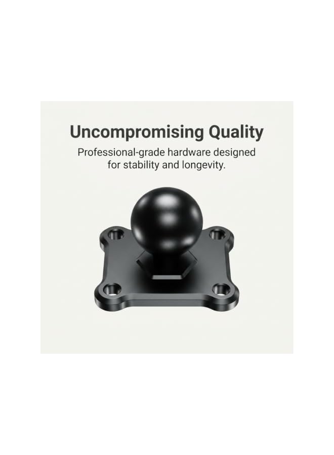 S-TOP 1'' Ball Mount Base, with Aluminum Alloy 4-Hole AMPS Square Plate, Compatible with B Size 1 Inch Ball Double Socket Arm and Bike Motorcycle Phone Holder - Image 4