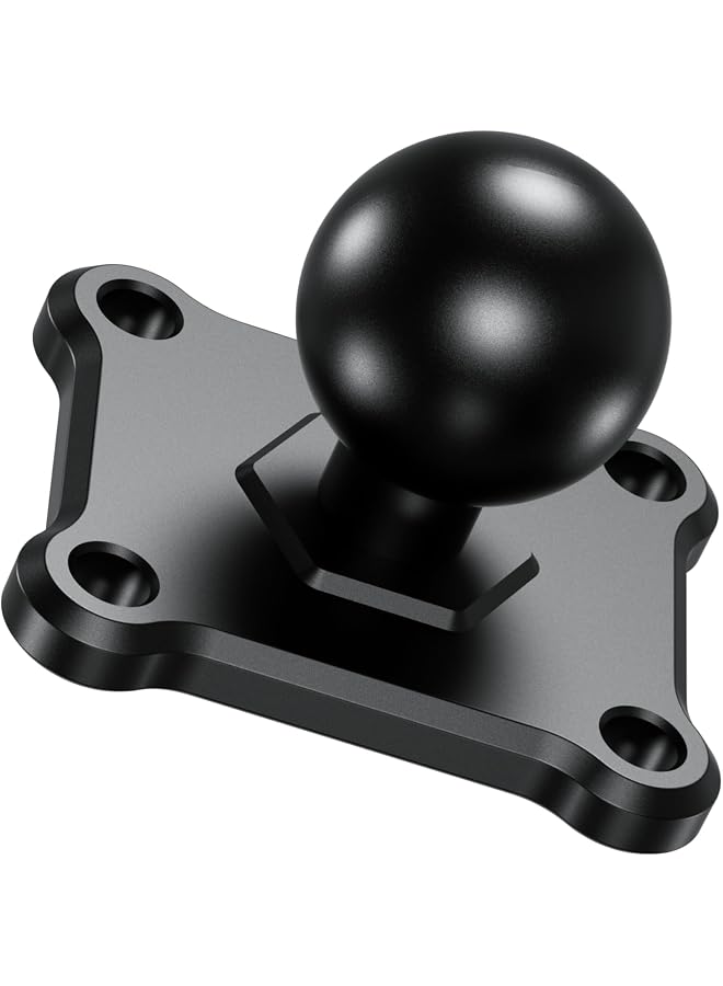 S-TOP 1'' Ball Mount Base, with Aluminum Alloy 4-Hole AMPS Square Plate, Compatible with B Size 1 Inch Ball Double Socket Arm and Bike Motorcycle Phone Holder - Image 1