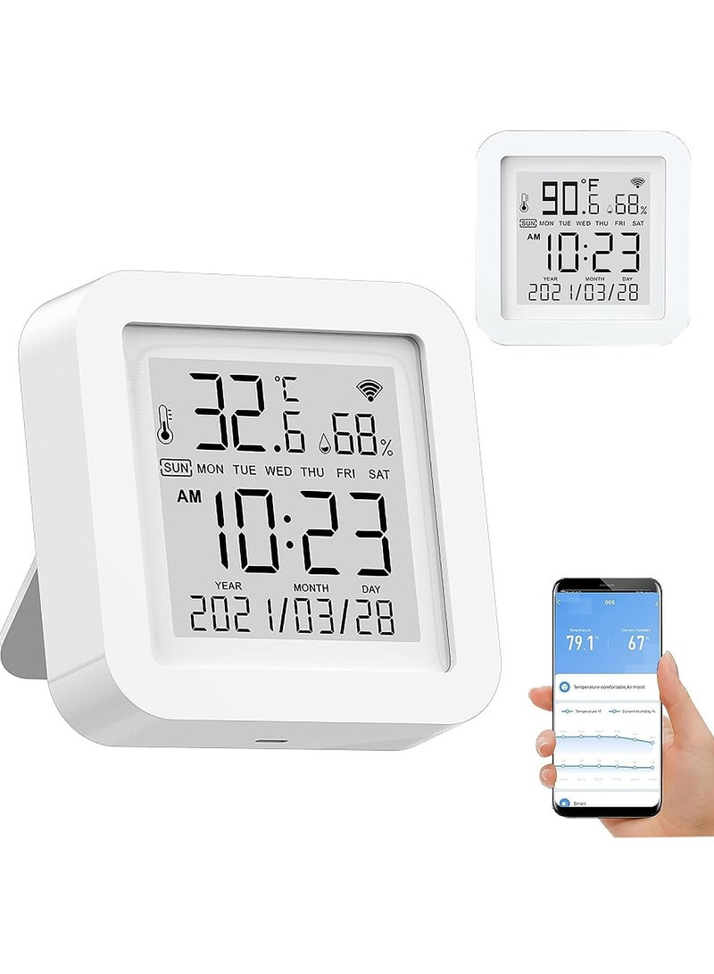 WiFi Temperature Humidity Monitor Wireless Temperature Humidity Sensor With APP Alert Digital Thermometer Hygrometer For Home Pet Garage Wine Cellar Greenhouse - Image 1
