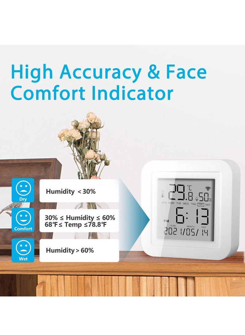 WiFi Temperature Humidity Monitor Wireless Temperature Humidity Sensor With APP Alert Digital Thermometer Hygrometer For Home Pet Garage Wine Cellar Greenhouse - Image 2