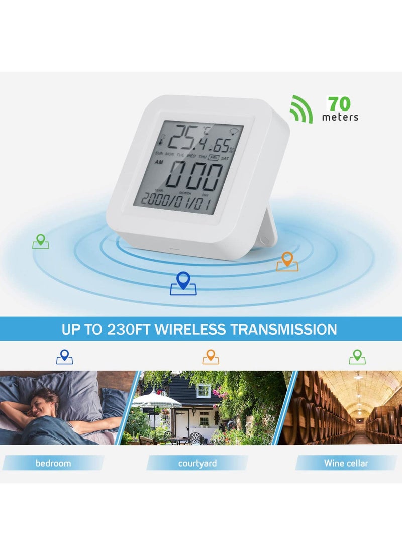 WiFi Temperature Humidity Monitor Wireless Temperature Humidity Sensor With APP Alert Digital Thermometer Hygrometer For Home Pet Garage Wine Cellar Greenhouse - Image 4