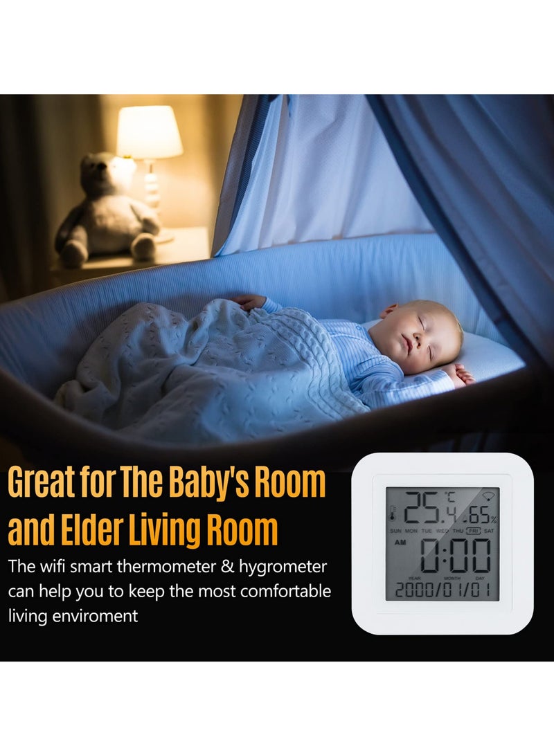 WiFi Temperature Humidity Monitor Wireless Temperature Humidity Sensor With APP Alert Digital Thermometer Hygrometer For Home Pet Garage Wine Cellar Greenhouse - Image 5