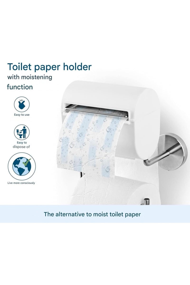 بلان A حامل ورق تواليت مع خاصية الترطيب الذكي – نظام تحويل ورق التواليت العادي إلى مناديل مبللة بالماء فقط، بدون عطور أو مواد حافظة، لراحة ونظافة مثالية بعد كل استخدام - Image 3