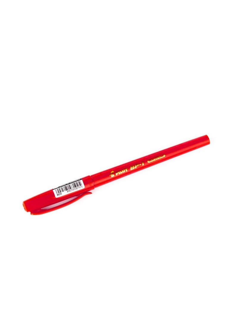PILOT Pilot Ball Point Pen 1.0 Mm With cap - Red - No: BP-1  - Image 1