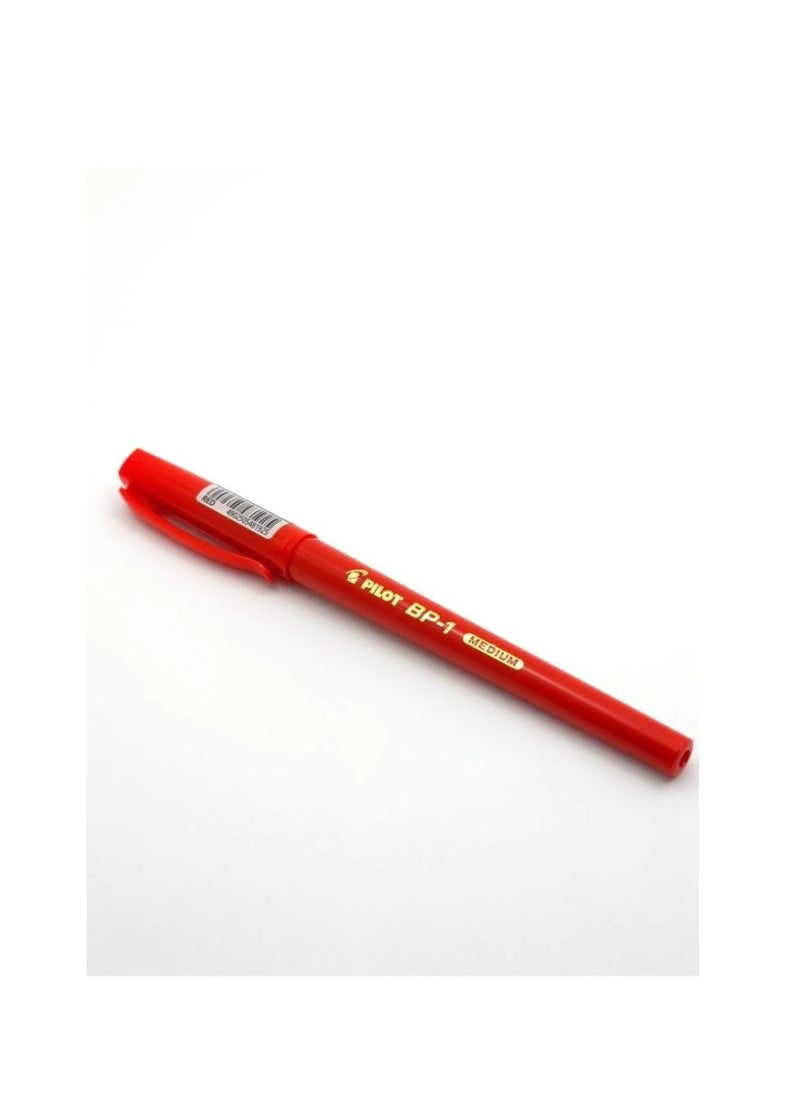 PILOT Pilot Ball Point Pen 1.0 Mm With cap - Red - No: BP-1  - Image 2