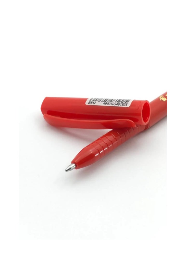 PILOT Pilot Ball Point Pen 1.0 Mm With cap - Red - No: BP-1  - Image 3