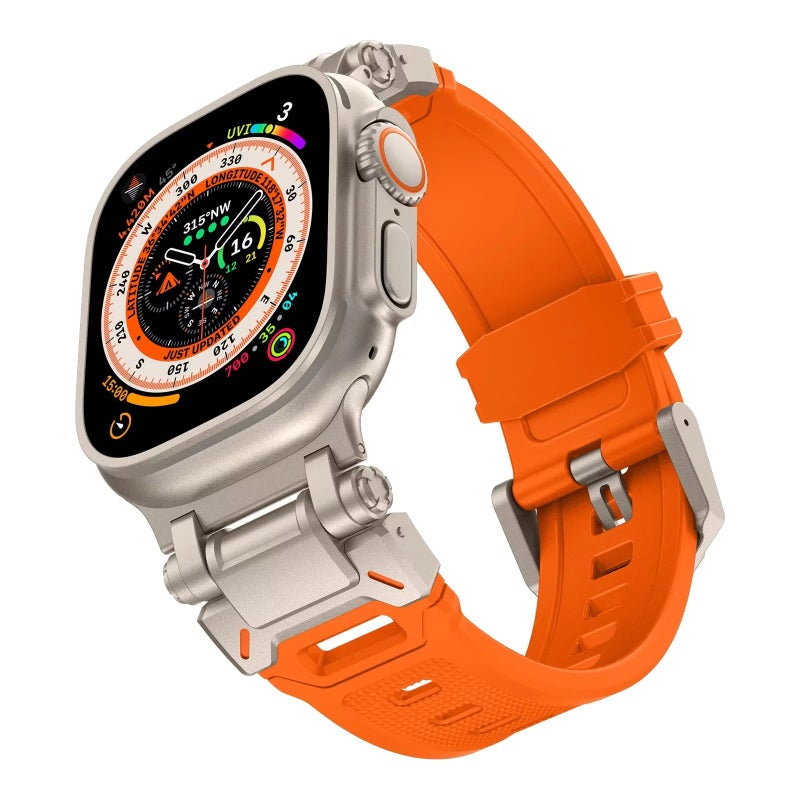 Bluejw Titanium Apple Watch Band 49mm 45mm 44mm 42mm Ultra Series 8 7 6 Replacement Metal Silicone Strap - Image 2
