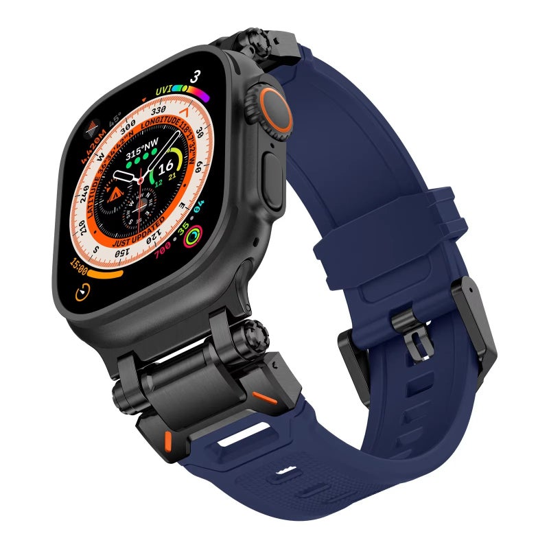 Bluejw Titanium Apple Watch Band 49mm 45mm 44mm 42mm Ultra Series 8 7 6 Replacement Metal Silicone Strap - Image 1