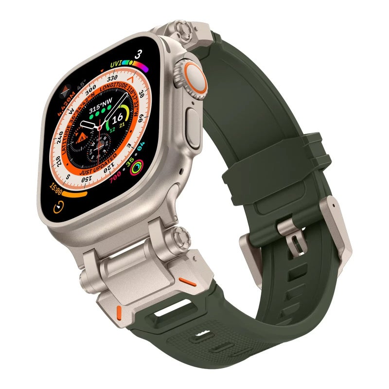 Bluejw Titanium Apple Watch Band 49mm 45mm 44mm 42mm Ultra Series 8 7 6 Replacement Metal Silicone Strap - Image 3