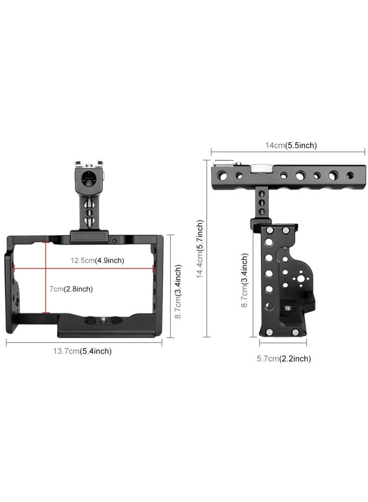 بولوز مثبّت كاميرا فيديو من PULUZ مع مقبض، متوافق مع كاميرا Sony A6600 / ILCE-6600 - Image 3