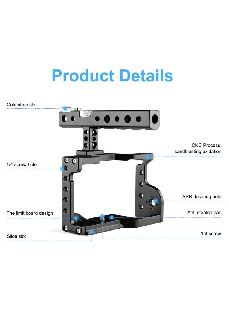 بولوز مثبّت كاميرا فيديو من PULUZ مع مقبض، متوافق مع كاميرا Sony A6600 / ILCE-6600 - Image 4