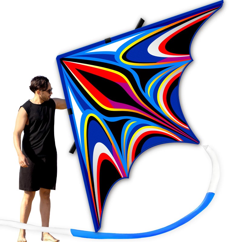SGftre Delta Kite for Kids AdultsExtremely Easy to Fly for BeginnersKites for Beach Trip Park Family Outdoor Activities Large Power TriancleBlue Extra Large - Image 2